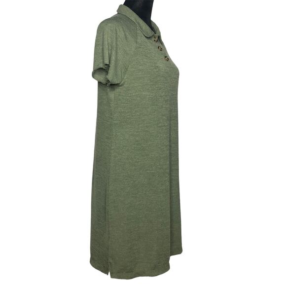 Good Luck Gem Green Knit Polo Dress - Size Large - Picture 5 of 12